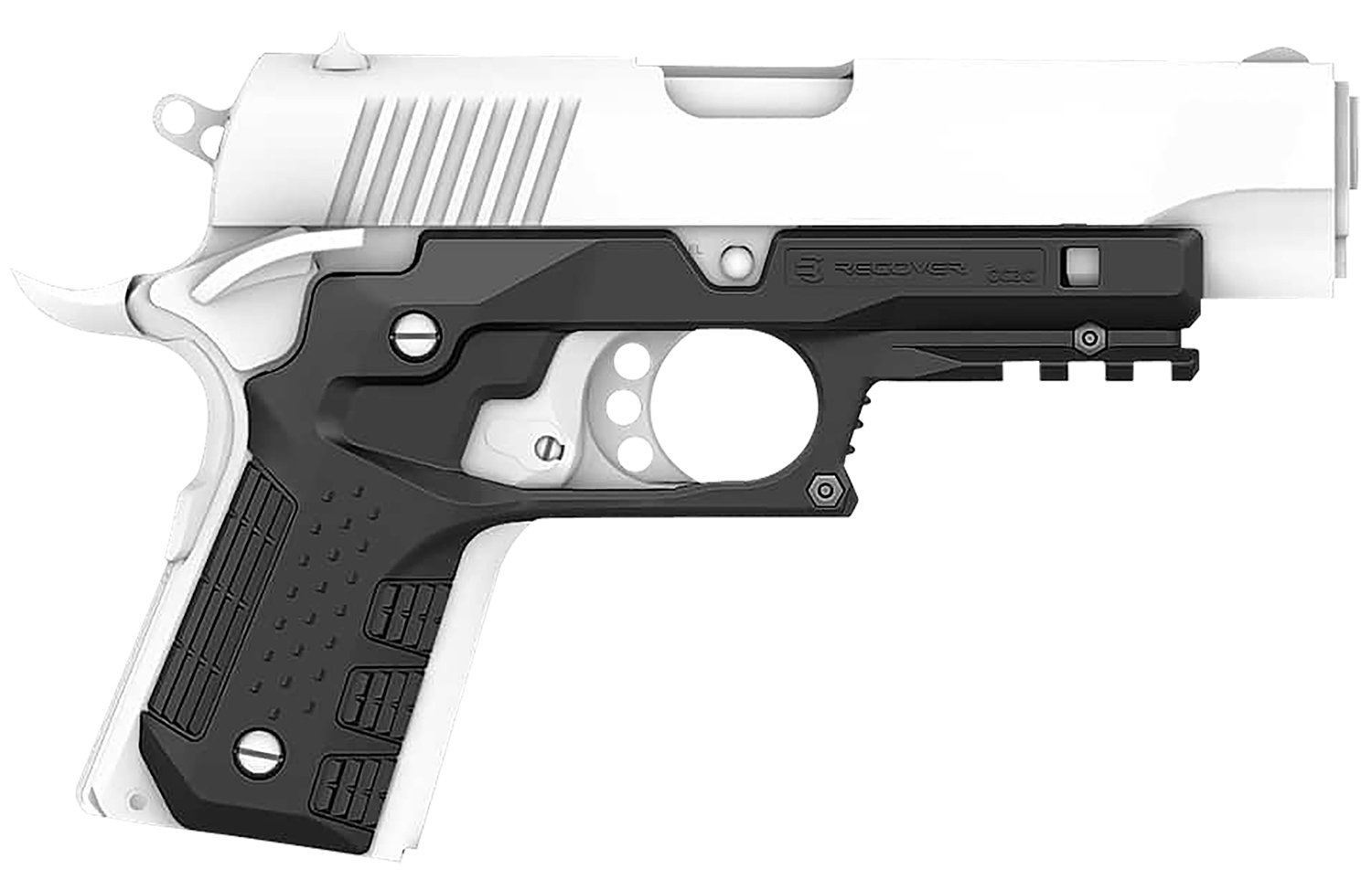 Recover Tactical CC3C-01 Compact 1911 Grip & Rail System Black Polymer - Recover Tactical