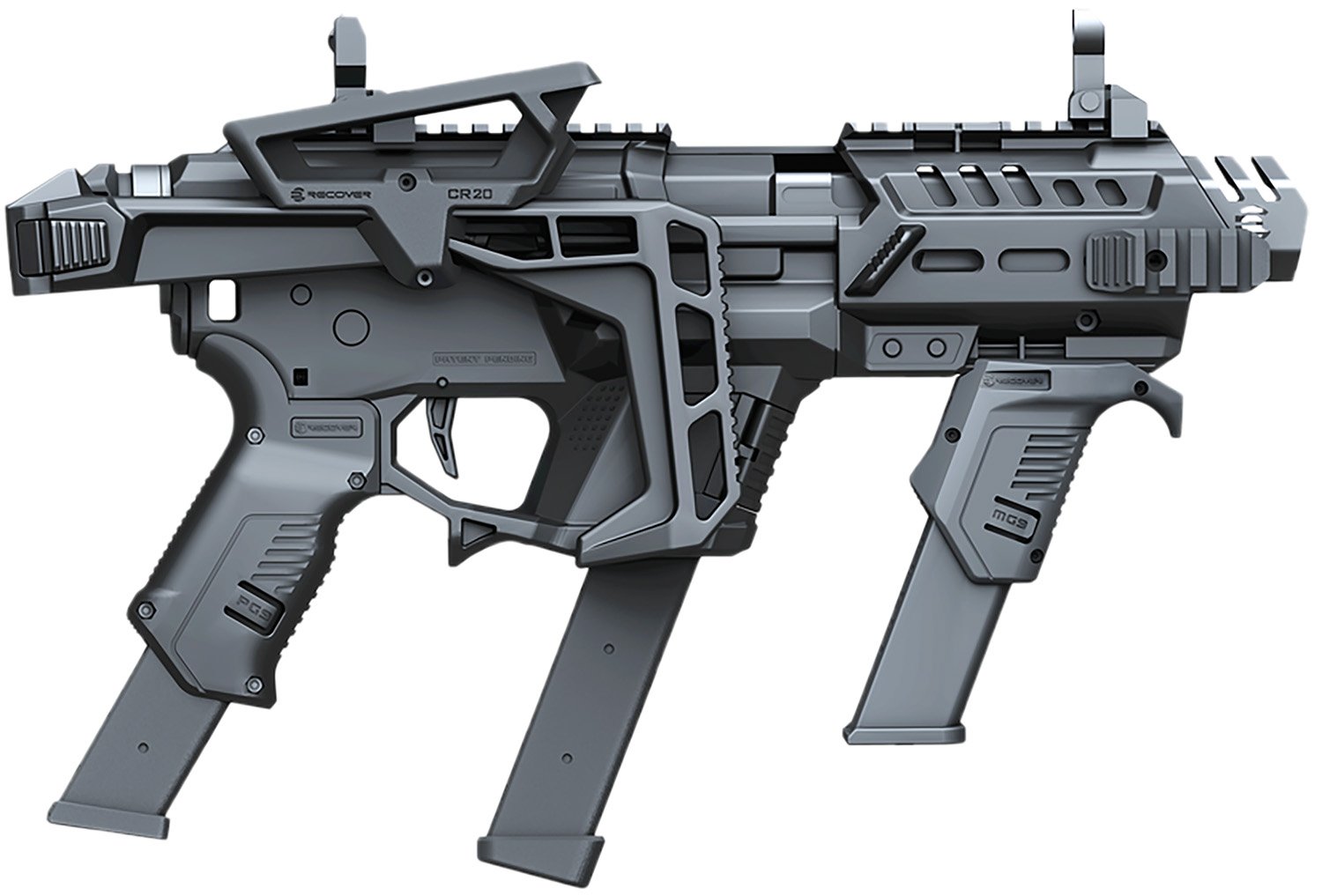 Recover Tactical PIXPMGFST01 Metal Front Guard Folding Stock Black - Recover Tactical
