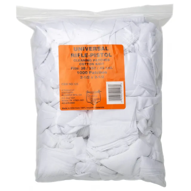 Southern Bloomer Universal Rifle/Pistol Cotton Cleaning Patches, 2.5"X2.5", 1000/pack - Southern Bloomer