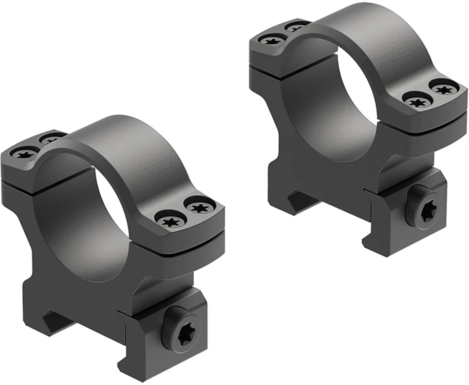 BackCountry Cross-Slot Rings 1in Med Aluminum Matte Black - Leupold & Stevens - 1"