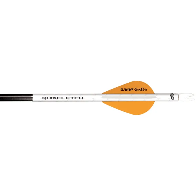 New Archery Products Quikfletch w/Quikspin Vanes White/Orange 6 Pack - New Archery Products