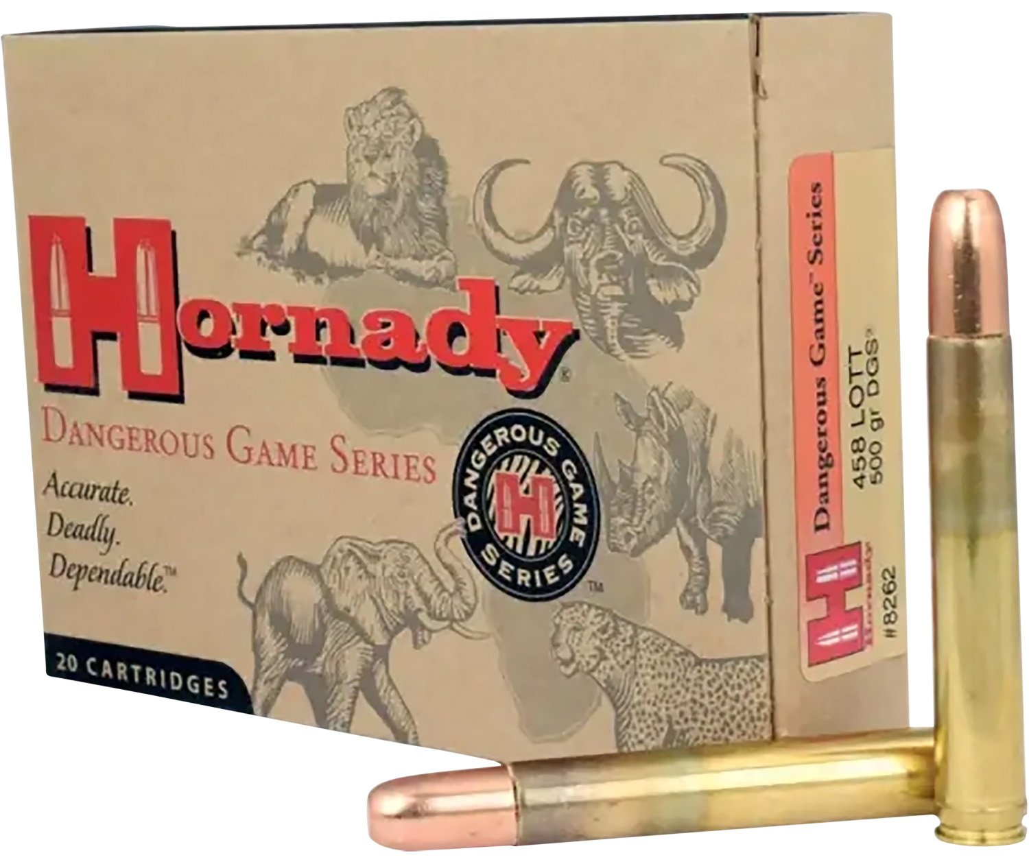 Hornady Dangerous Game Series .458 Lott 500gr Solid 20/Box - Hornady - 458 Lott