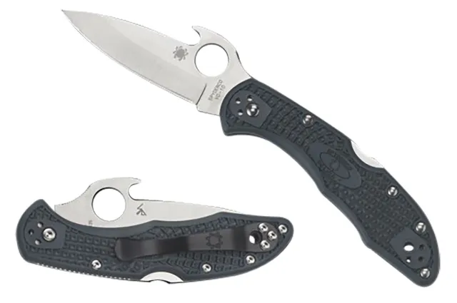 Spyderco C11PGYW Delica SL-PL W-Wave Gray Knife - Spyderco