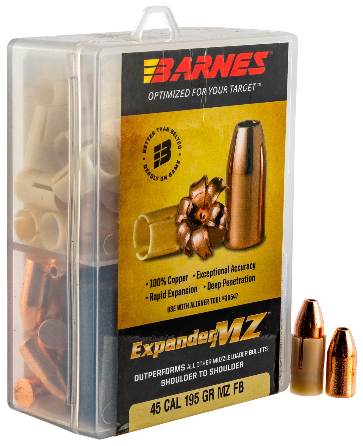 Barnes 30509 .45 Caliber 195 Grain Hollow Point Muzzleloader Bullets 24 ct - Browning - 45