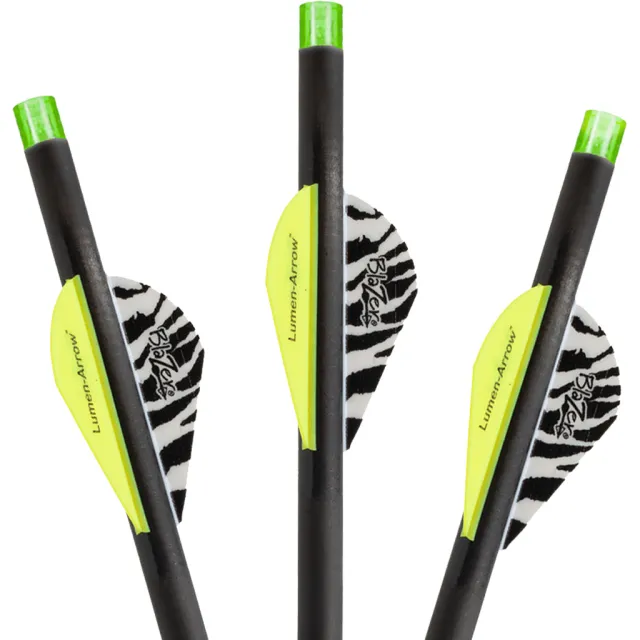 Lumenok BECF3G Carbon Crossbow Bolts 20" Green Nocks 3-Pack