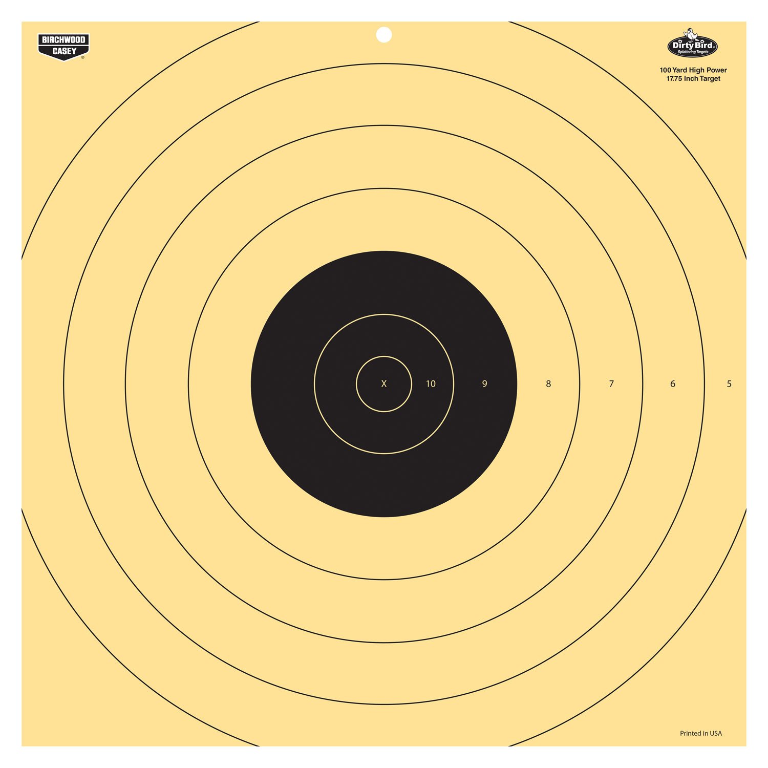 Birchwood Casey 35186 Dirty Bird 17.25" Bullseye Tagboard Hanging 100... - Birchwood Casey - 17.75"