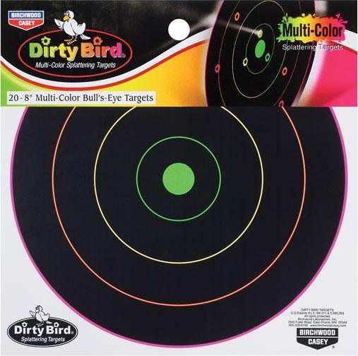 Birchwood Casey 35820 Dirty Bird 8 Inch Bullseye Black Green 20 Pack - Birchwood Casey