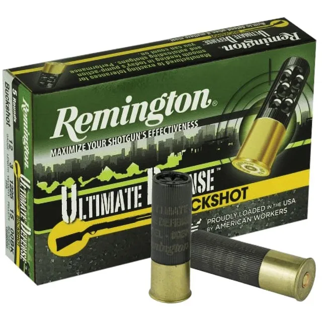 Remington Ammunition 20639 Ultimate Defense Buckshot 12 Gauge 3" 4 Buck Shot 5 Per Box/ 20 Cs