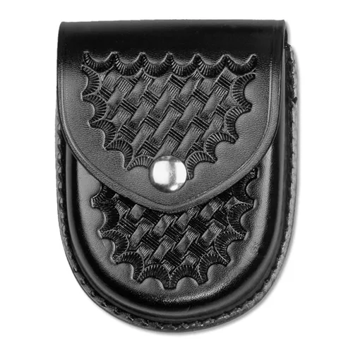Dutyman Basketweave Leather Round-Bottom Closed Single Cuff Case