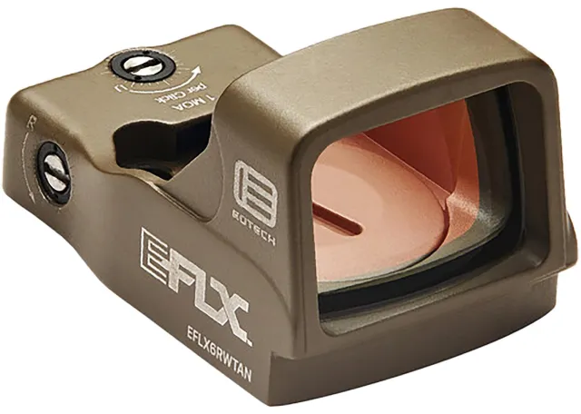 Buy EOTech EFLX Mini Reflex Sight, Tan, 6 MOA Red Dot, Aluminum Housing, 1.9x1.2x1 inch, 1.4 oz, Leupold Delta Point Pro Mount, 1 MOA Adjustment, 20,000 Hour Battery Life online