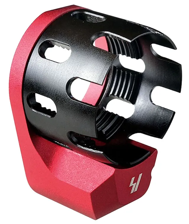 Strike Industries SI-AR-ECN&EEP-RED AR-15 Castle Nut & Endplate Red Steel - Strike Industries