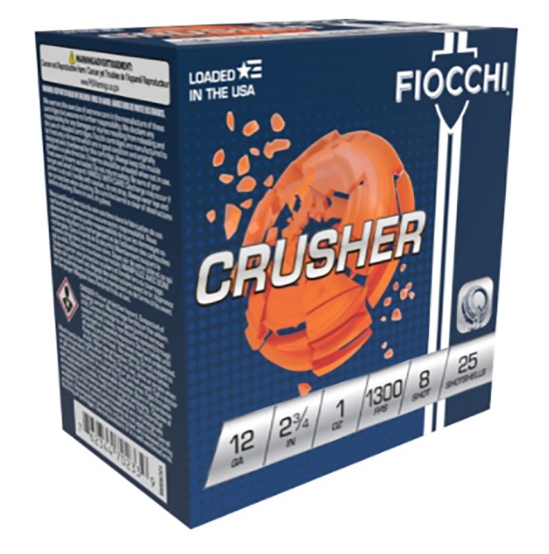 Fiocchi 12CRSR8 Crusher 12GA 2.75" 1oz #8 1300FPS 250RD Case - Fiocchi - 12 Gauge