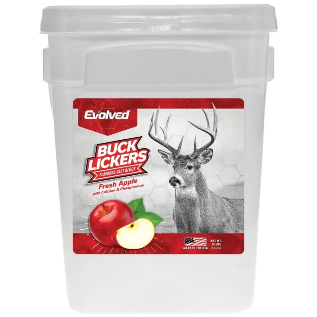 Evolved Buck Lickers Attractant Apple 30lb Bucket - Gsm