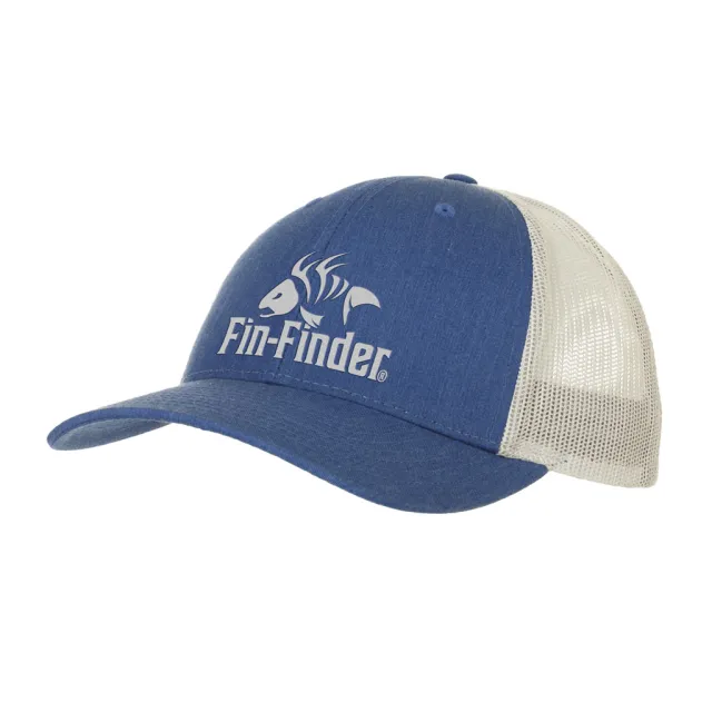 Fin Finder 811314026576 Trucker Hat Heathered Royal/Light Grey Mesh Back - Fin-Finder