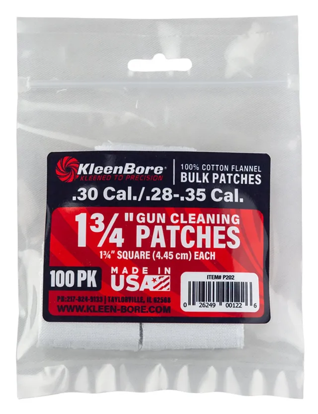KleenBore Cotton Patch .28-.35 Caliber 75 Pack - Kleen Bore - 1.75"