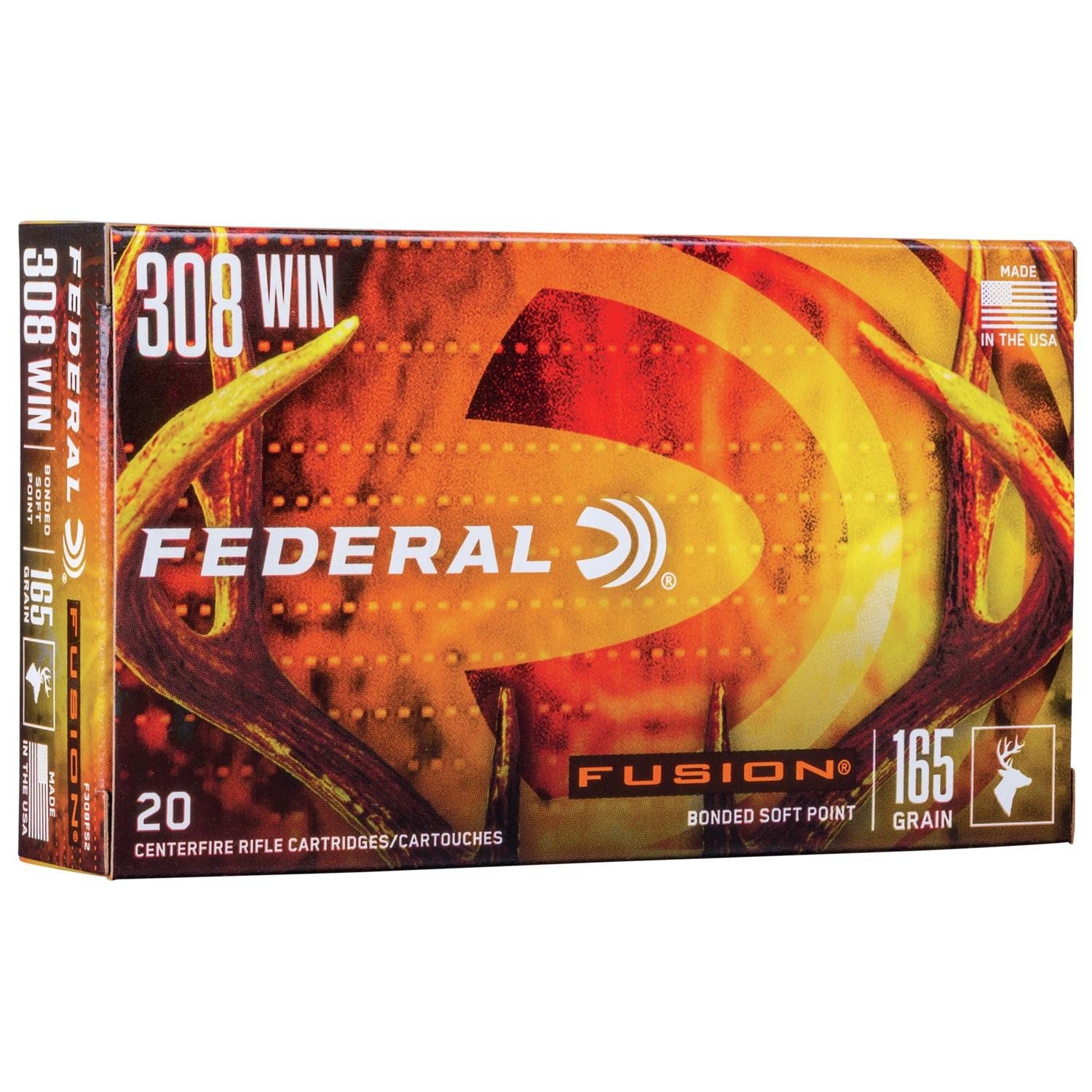Federal F308FS2 Fusion 308 Win 165 gr Soft Point Ammo 20 Per Box/ 10 Cs - Federal Premium Ammunition - 308 Win