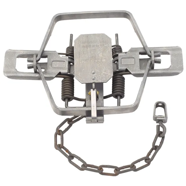Duke Coil Spring Trap No. 4 - 6 1/2" Jaw Spread - Model 502 - Silver Color - Duke Manufacturing Co.