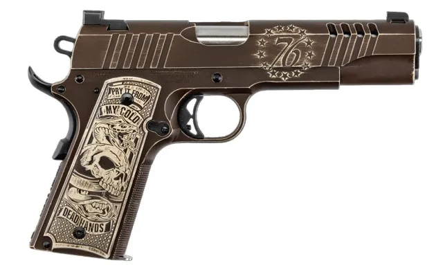 Auto-Ordnance Cold Dead Hands 1911, .45 ACP, 5" Barrel, TruGlo Sights, Custom Engraved Aluminum Grips, Stainless Steel, Cerakote Finish, 7-Round Capacity - Auto-Ordnance - 45 ACP