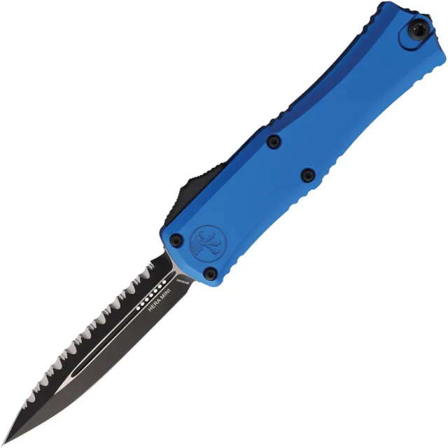 Microtech Hera II Mini 1702M-3BL 2.96 In D/E Full Serrate Black Blue