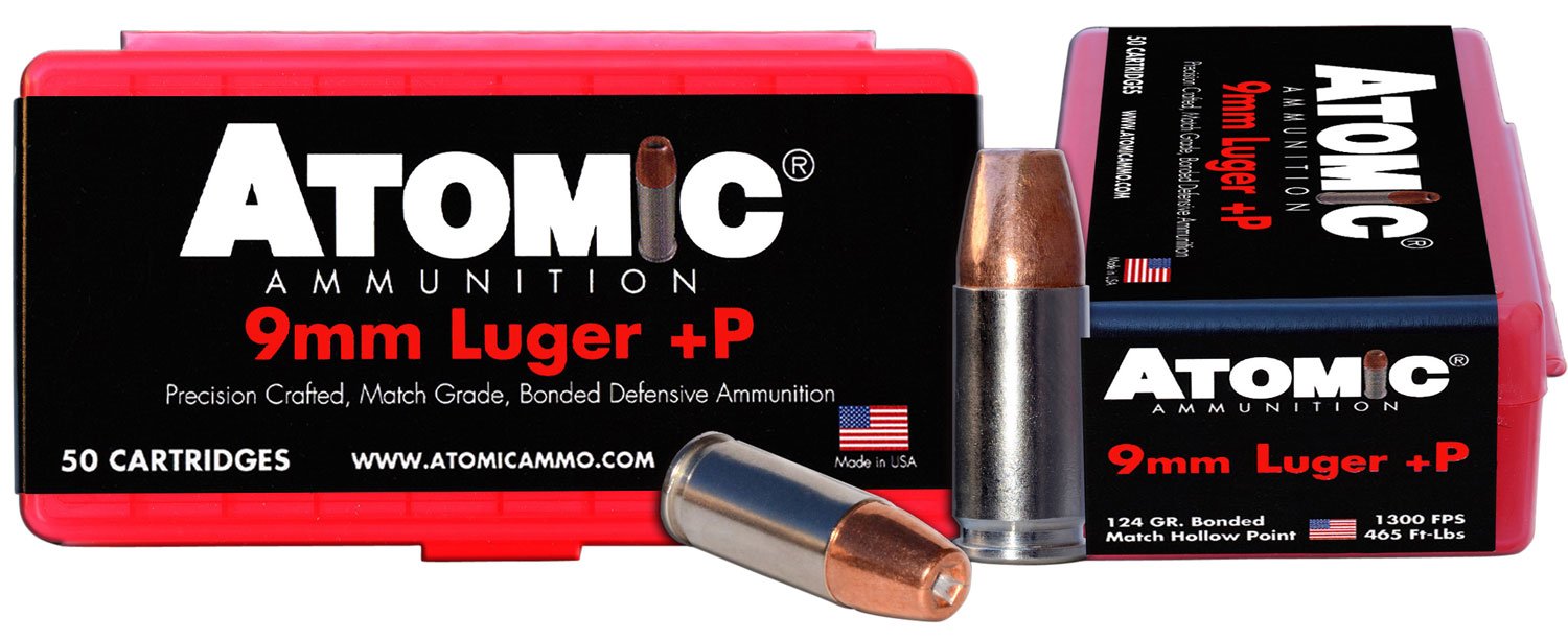 Atomic Ammunition 00409 Pistol Precision Craft 9mmLuger +P 124gr Bonded... - Atomic Ammunition - 9MM LUGER (9X19,9MM PARABELUM)