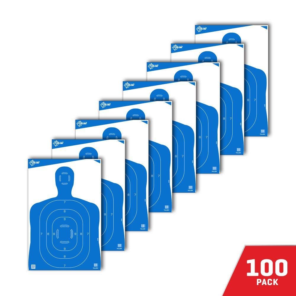 Allen EZ-Aim Silhouette Paper Shooting Targets 23W x 35H Blue 100/ct - The Allen Company, Inc.