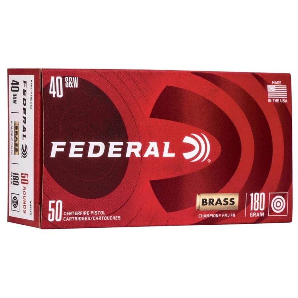 Federal WM5223 Champion Training 40 S&W 180 gr Full Metal Jacket (FMJ) 50 Per Box/ 20 Cs - Federal Premium Ammunition - 40 S&W