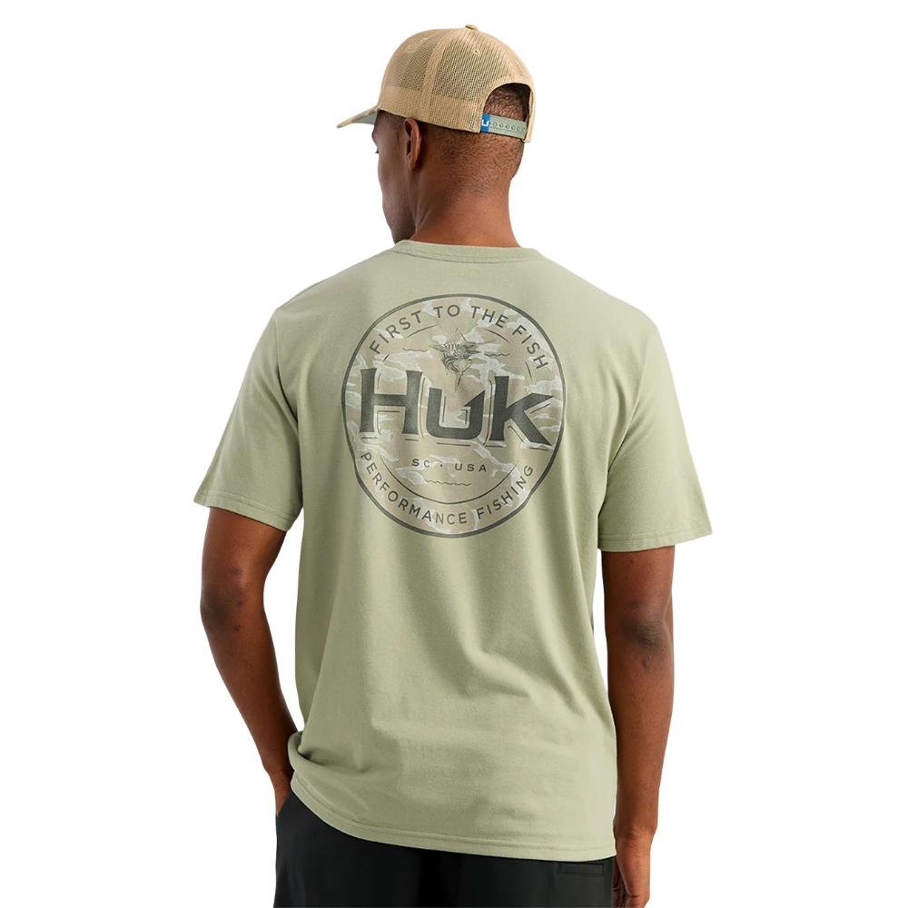 Buy Huk Marlin Circle Short Sleeve Pocket Shirt Seagrass M Mens online