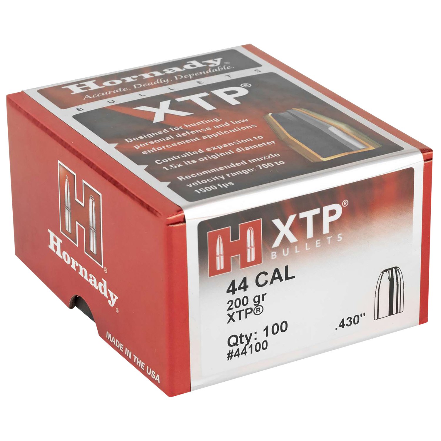 Hornady XTP Hunting 44 Caliber .430 200 gr Hollow Point - Hornady Manufacturing Company - 44 Caliber