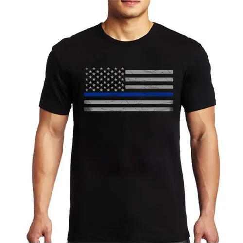 Thin Blue Line Men's Short Sleeve Classic T-Shirt Black Large - Thin Blue Line