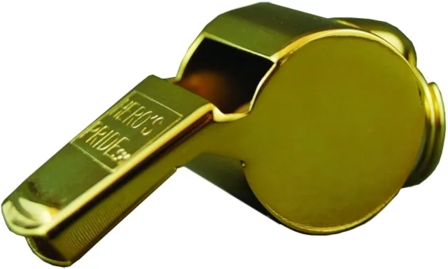 Hero's Pride Standard Issue Whistle Gold Finish Lanyard Ring