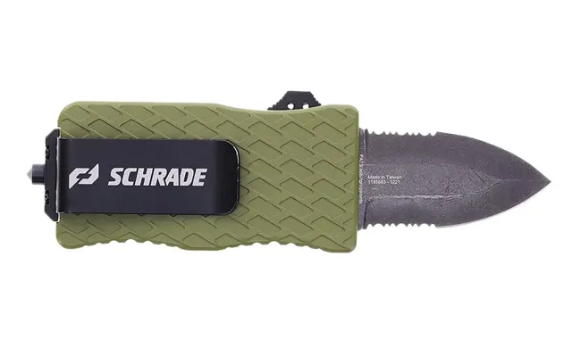 Schrade 1159306 Uproar Tactical Mini 1.90" D2 Steel Dagger OD Green