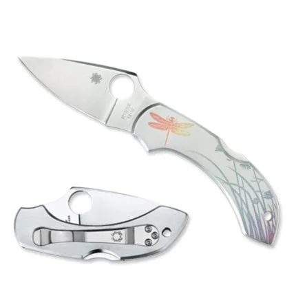 Buy Spyderco Dragonfly Tattoo Stainless Steel Plainedge knive C28PT online