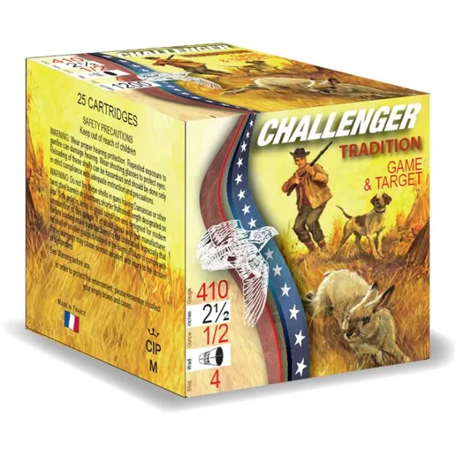 Challenger 1EX3600004 .410 Bore 2-1/2" 1/2oz #4 Shotgun Ammo 250 Case