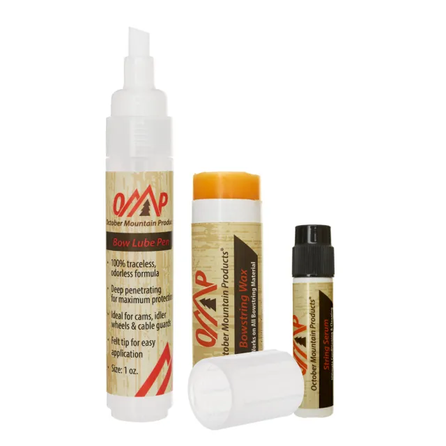 October Mountain 811314029546 Bow Care Kit with Lube, Wax, String Serum - October Mountain