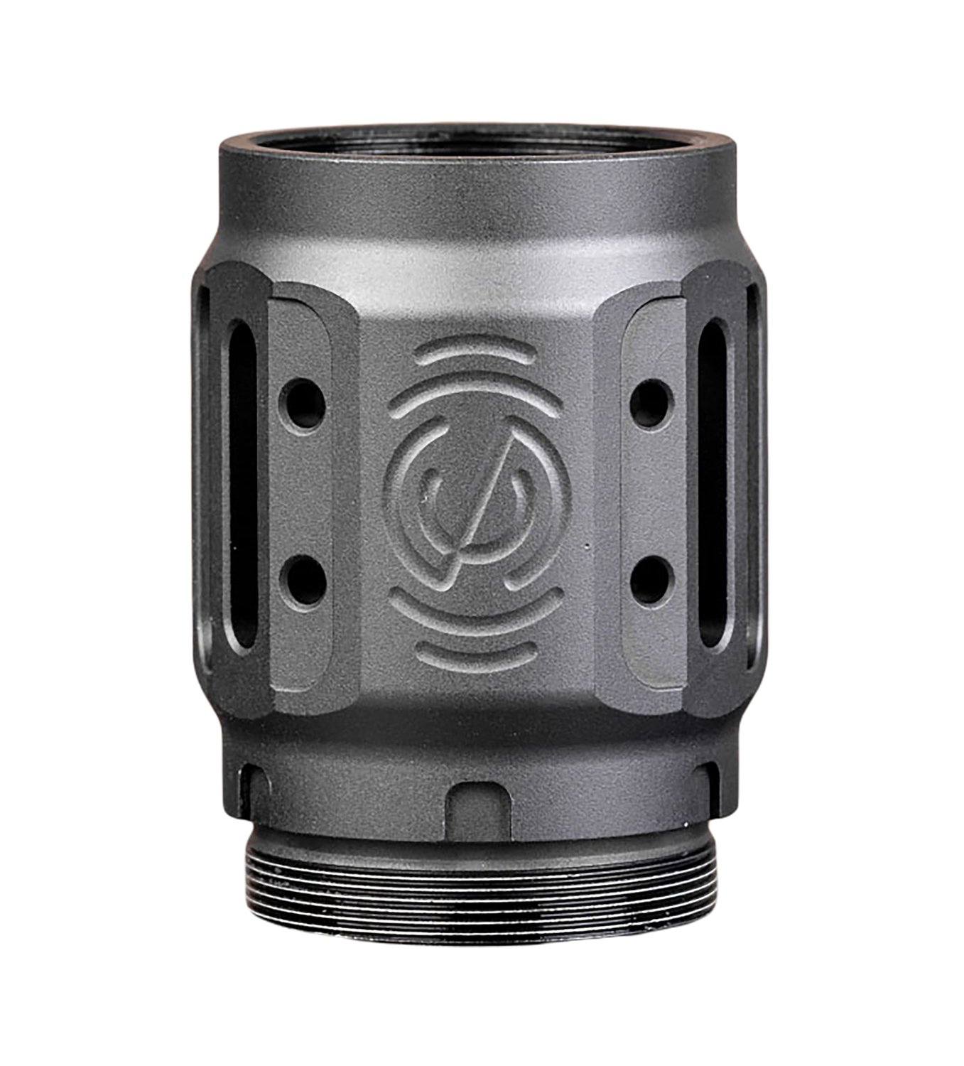 SilencerCo AC5451 Charlie MAAD Brake 2.0 Black Anodized Aluminum 2.23" OAL 1.68" Diameter - SilencerCo