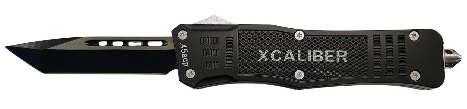 Xcaliber 45 ACP Large OTF Tanto 3.80in Black 440C Steel Blade - XCALIBER - 728881687492