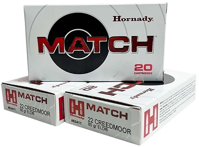 Buy Hornady 83411 Match 22 Creedmoor 80gr ELD 3285fps 20/Box online