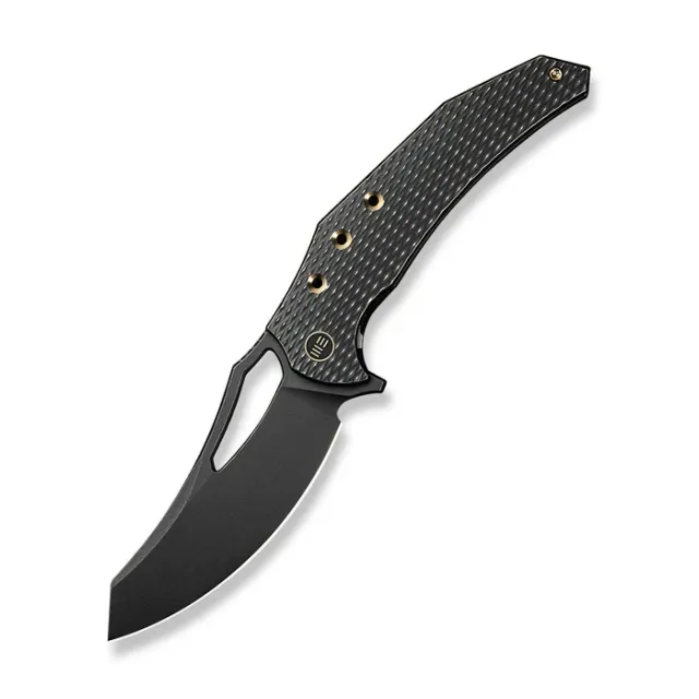 We Knife Epaulette Flipper 3.45 In M390 Stonewashed Black Titanium - We Knife