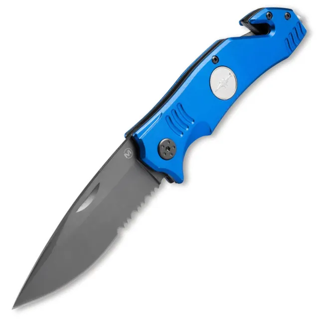 BOKER PLUS GERMAN NAVY EOD DIVER 3.43" STN/BLUE 7Cr17MoV, Alumium , Blue, Linerlock - Boker