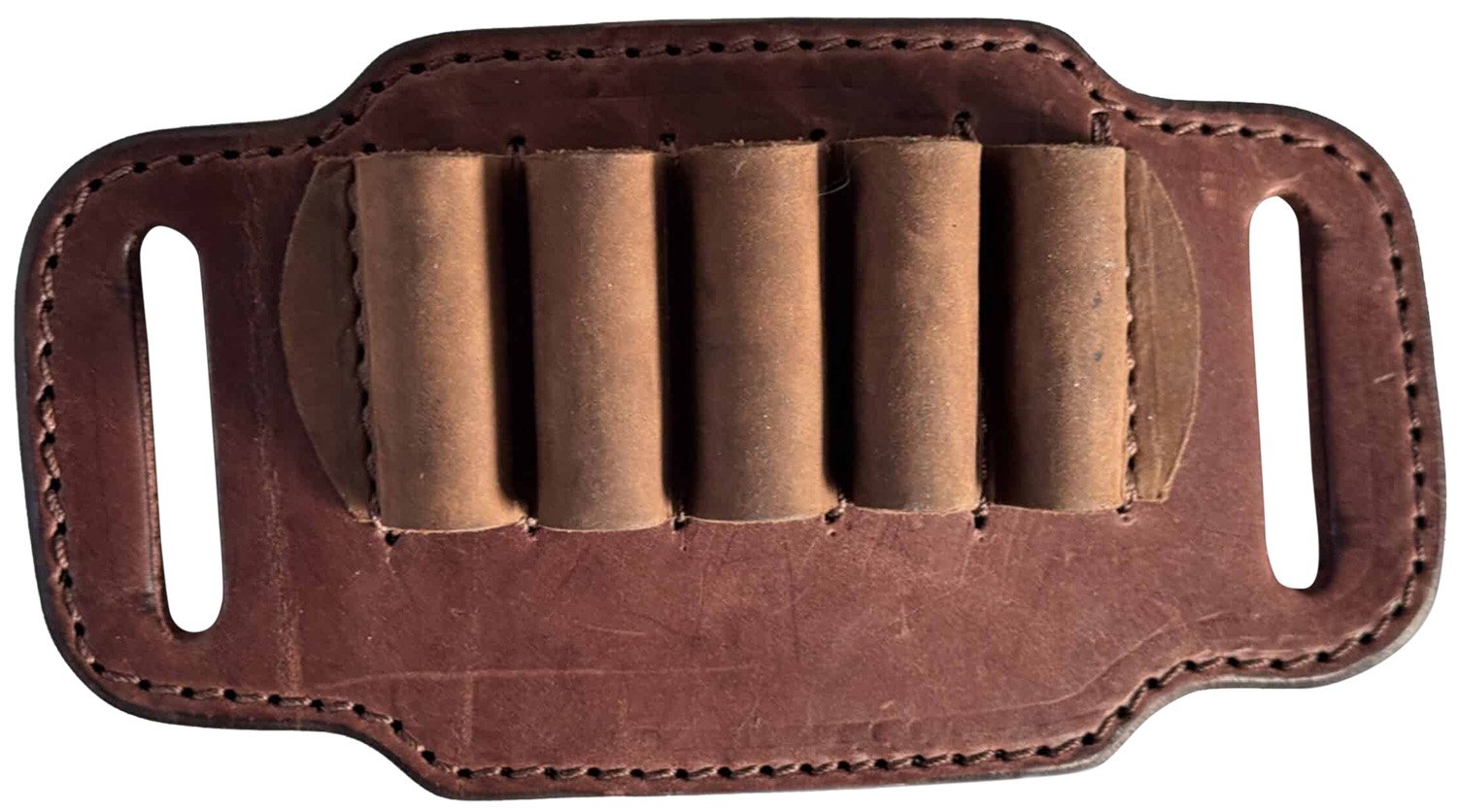 1791 Gunleather HNTABS12BRWA Ammo Belt Slide Brown Leather 12 Gauge - 1791 Gunleather