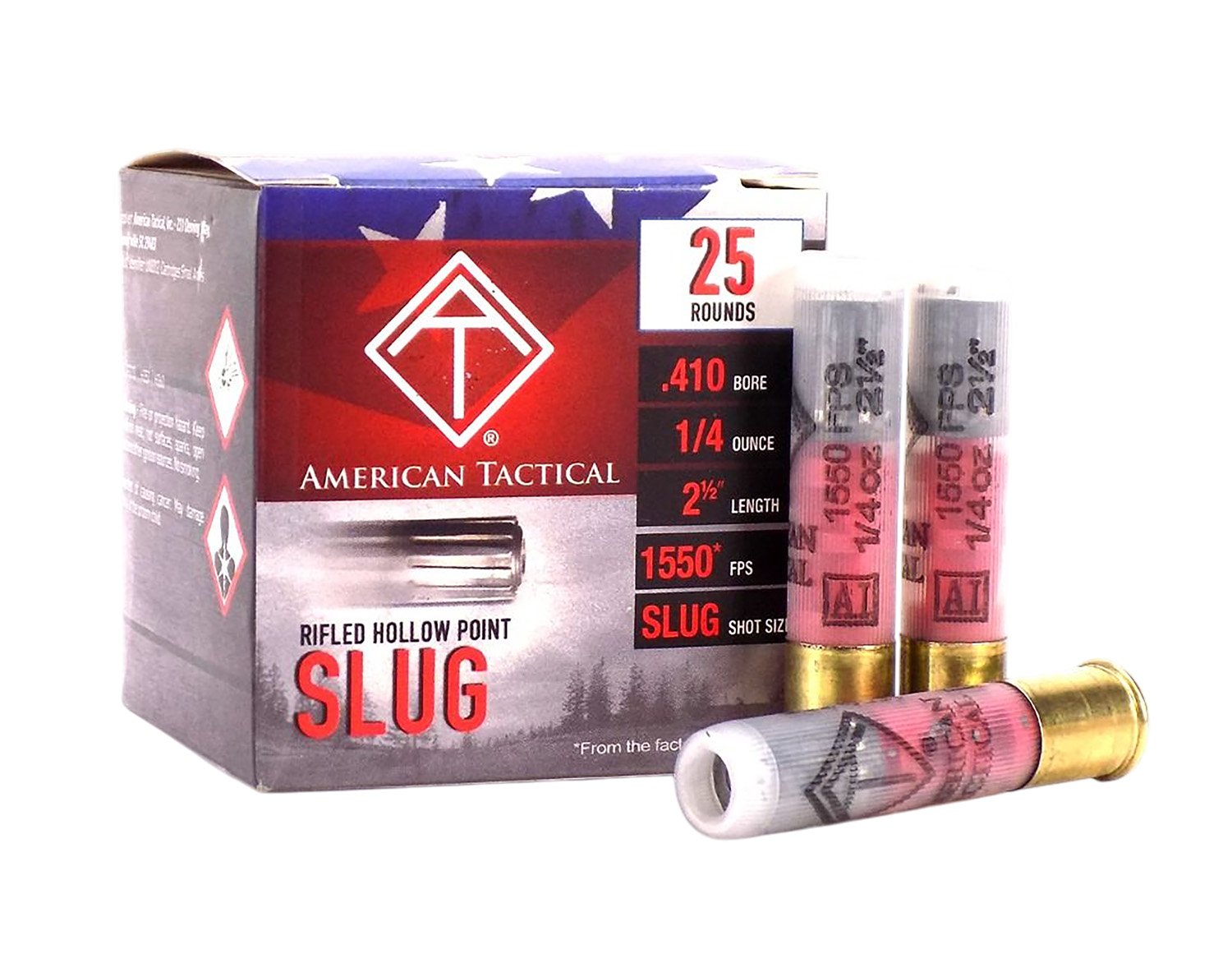 ATI ATIAC410RC .410 Rifled Slug 2.5" 25Ct 1/4 OZ 10/Case - American Tactical Imports - 410 Gauge