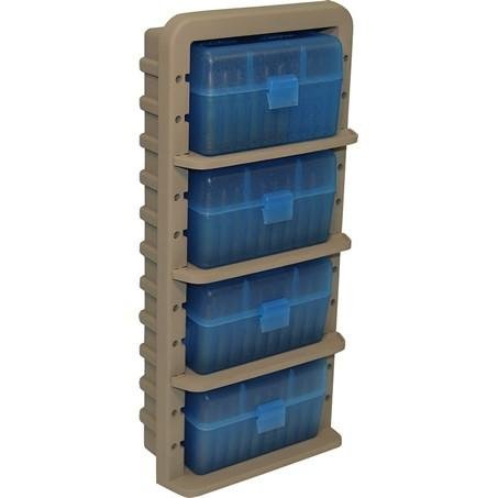 MTM Case-Gard Ammo Rack with 4 Rifle Ammo Boxes - Clear Blue, ARRS - MTM Case-Gard