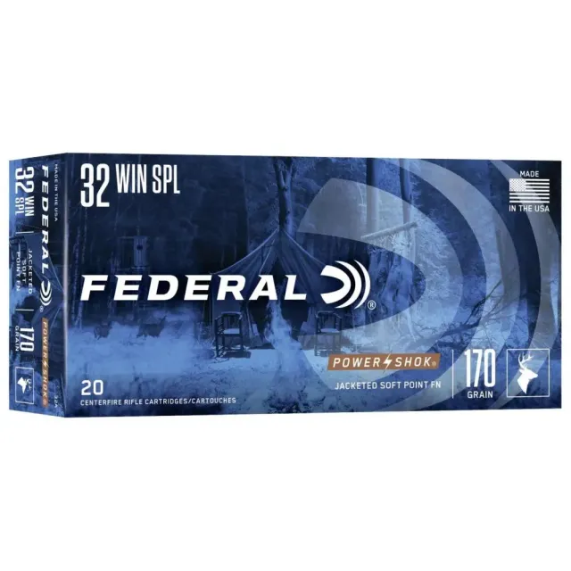 Federal Power-Shok Rifle Ammunition .32 Win Special 170 gr FNSP 2250 fps - 20/box - Federal Premium Ammunition - 32 WINCHESTER SPECIAL
