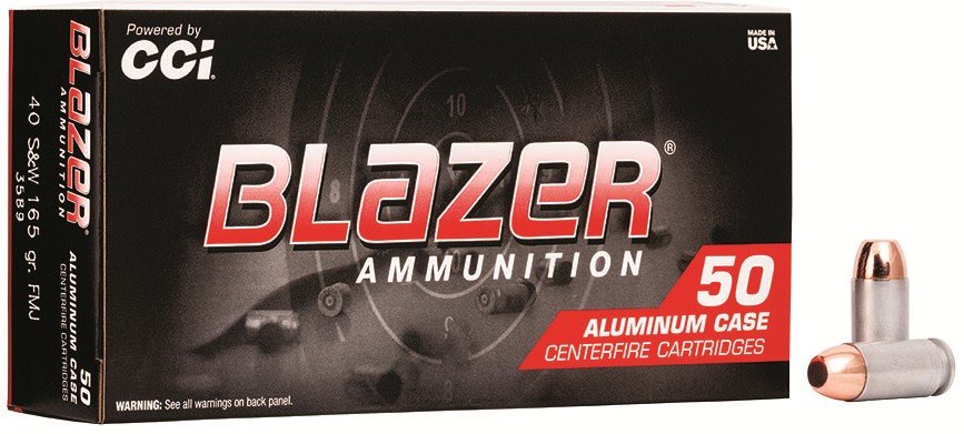 Buy CCI 3589 Blazer Handgun 40 S&W 165 gr Total Metal Jacket (TMJ) 50 Per Box/ 20 Cs online