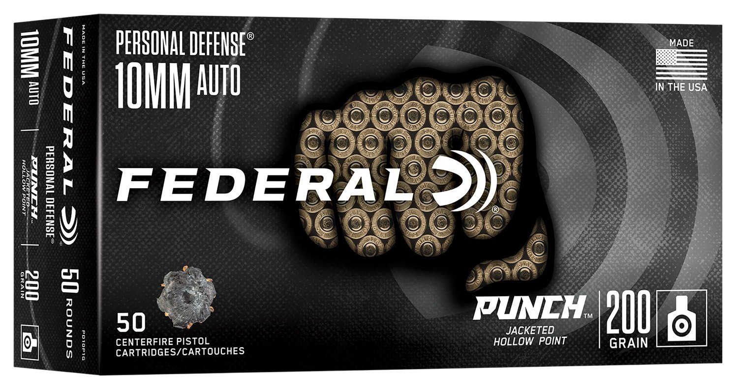Federal Premium Punch PD10P1G 10mm Auto 200gr Jacketed Hollow Point 50 Box - Federal Premium Ammunition - 10mm Auto