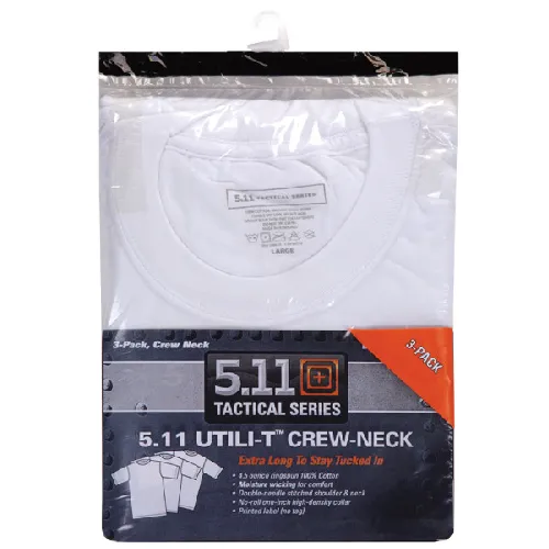 5.11 Tactical Utili-T Crew T-Shirt 3-Pack Black Short-Sleeve Moisture-Wick