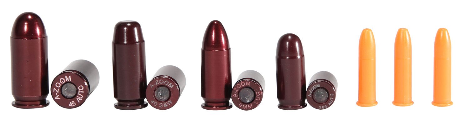 A-Zoom 16190 NRA Instructor Aluminum Snap Cap Variety Pack - 22LR, 308 Win, 9MM, 40 S&W, 45 ACP - A-Zoom - .22LR,.380,9MM,40S&W,45ACP