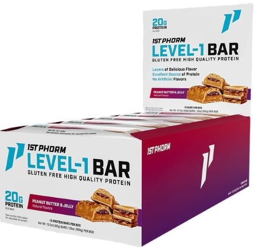 1ST PHORM Level 1 Bar Peanut Butter Jelly 15 Count - 1ST PHORM