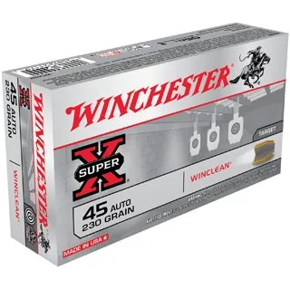 Winchester WC452 Super X Target 45 ACP 230 gr Winclean Brass Enclosed Base Ammo 50 Per Box/ 10 Cs - Winchester - 45 AUTO
