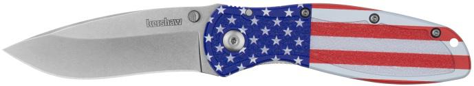 Kershaw Blur 1670USA 3.4 In Drop Point Plain Edge Assisted Open Aluminum - Kershaw